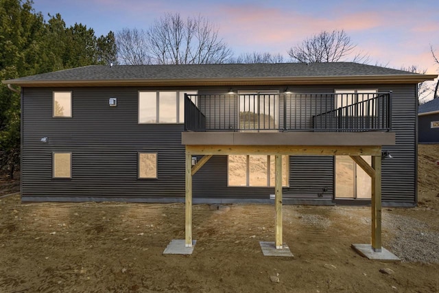N1647 21st Ave, Wautoma, WI 54982 - rear view of property with a wooden deck and a shingled roof