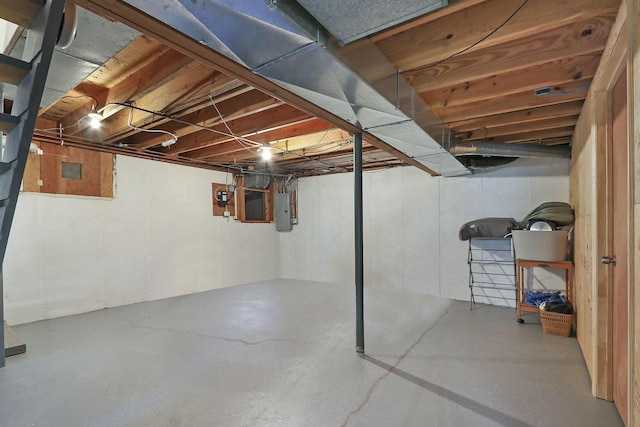 831 Sauganash Dr, Fontana, WI 53125 - unfinished basement featuring electric panel
