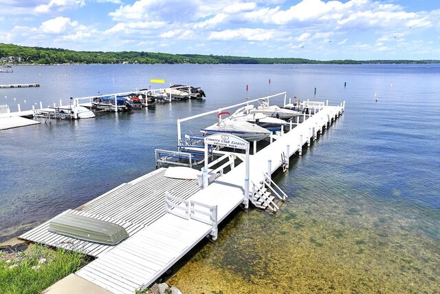 831 Sauganash Dr, Fontana, WI 53125 - view of dock with a water view