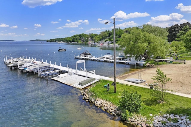 831 Sauganash Dr, Fontana, WI 53125 - view of dock with a water view