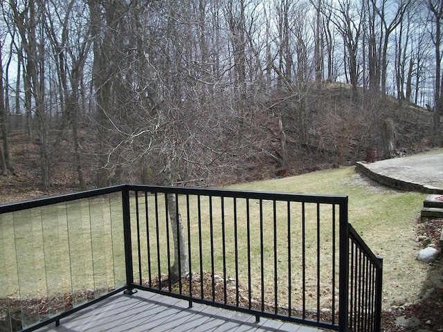 deck with a lawn