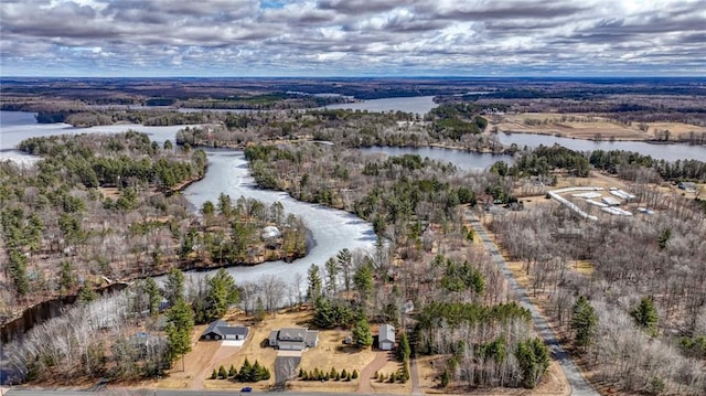 27183 250th St, Holcombe, WI 54745 - drone / aerial view featuring a water view and a view of trees