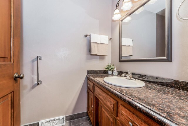 2015 Hickory Ln, Oshkosh, WI 54901 - bathroom featuring tile patterned floors, vanity, and visible vents