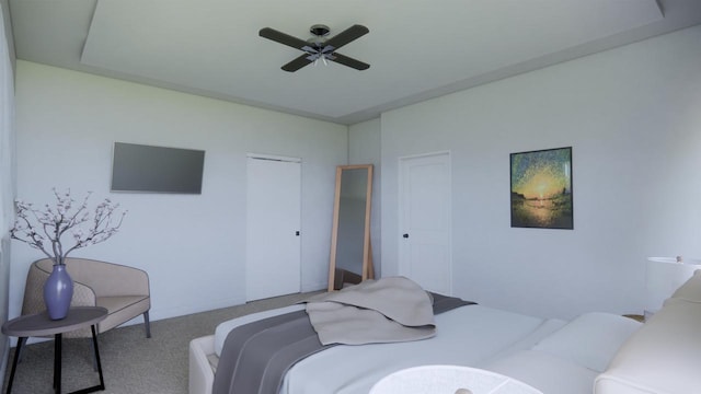 1417 Ridgetrail Dr, Cross Plains, WI 53528 - carpeted bedroom with a ceiling fan