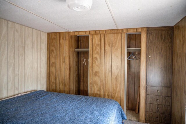 N7363 Wahneeta Ave, New Lisbon, WI 53950 - unfurnished bedroom featuring wooden walls