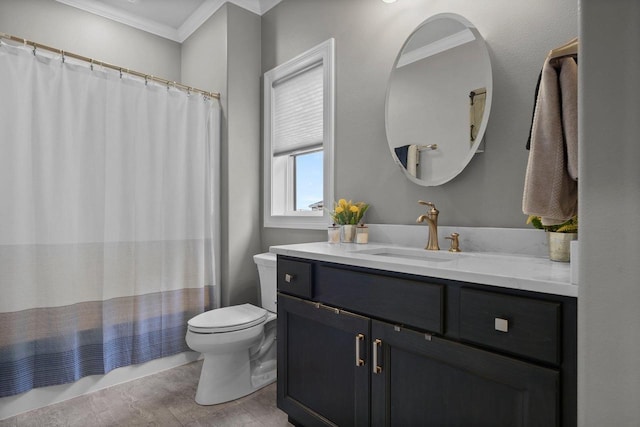 6612 Florance Ruth Ln, Sun Prairie, WI 53590 - bathroom featuring crown molding, vanity, and toilet