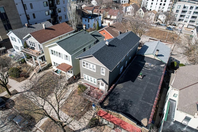 aerial view featuring a residential view