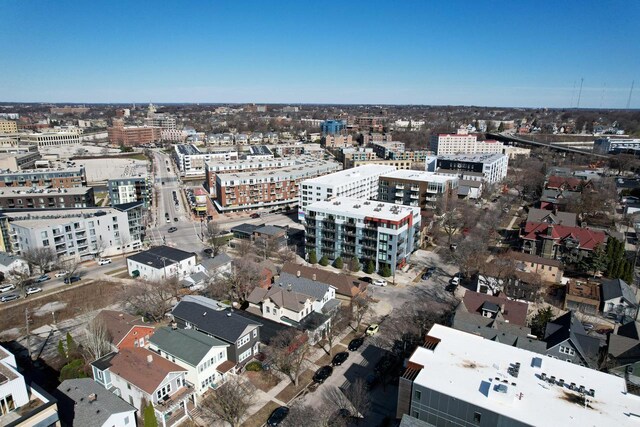 aerial view with a city view