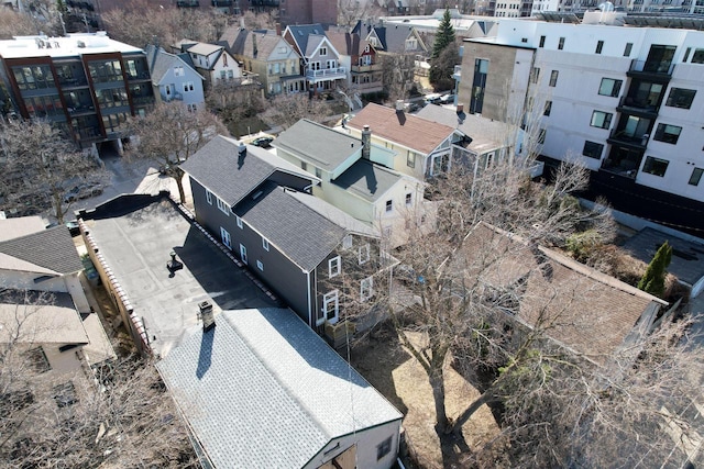 drone / aerial view with a residential view