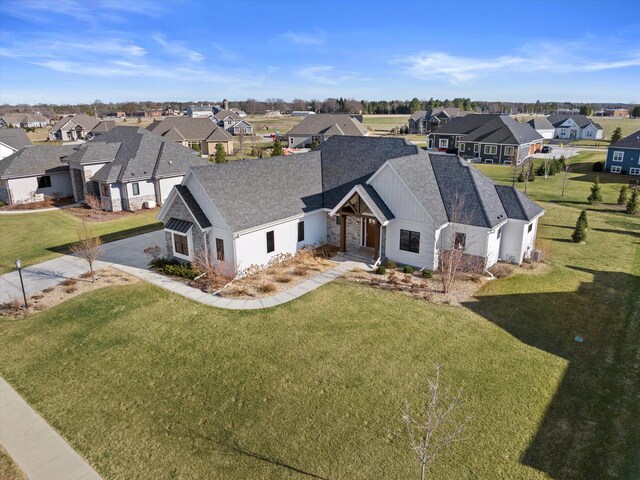 aerial view with a residential view