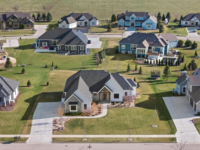 bird's eye view featuring a residential view