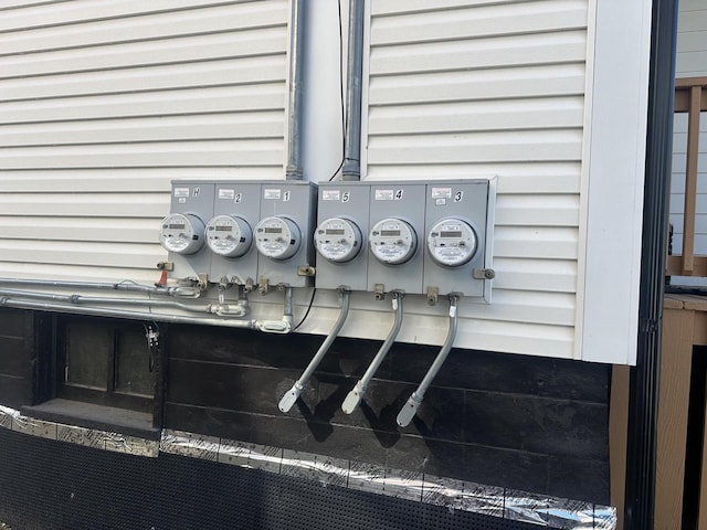 exterior details with electric meter