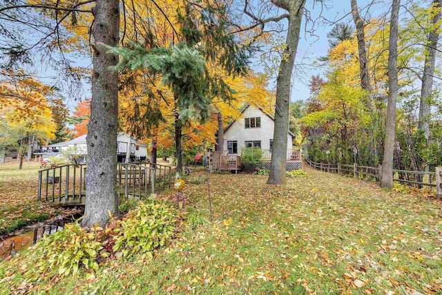 W8547 Cloverleaf Lake Rd, Clintonville, WI 54929 - view of yard with a deck