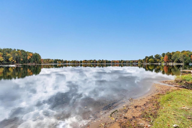 W8547 Cloverleaf Lake Rd, Clintonville, WI 54929 - water view with a heavily wooded area