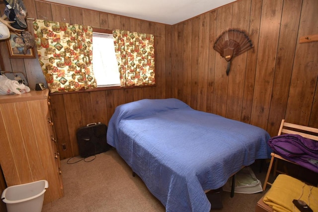 W1514 Spirit Ridge Trl, Keshena, WI 54135 - carpeted bedroom featuring wood walls