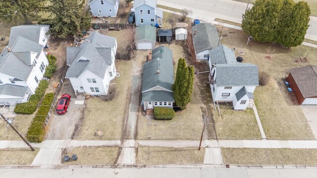 aerial view with a residential view