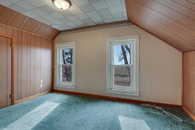 8283 345th St, Stanley, WI 54768 - additional living space featuring baseboards, carpet flooring, and vaulted ceiling