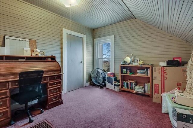 8283 345th St, Stanley, WI 54768 - carpeted home office with lofted ceiling