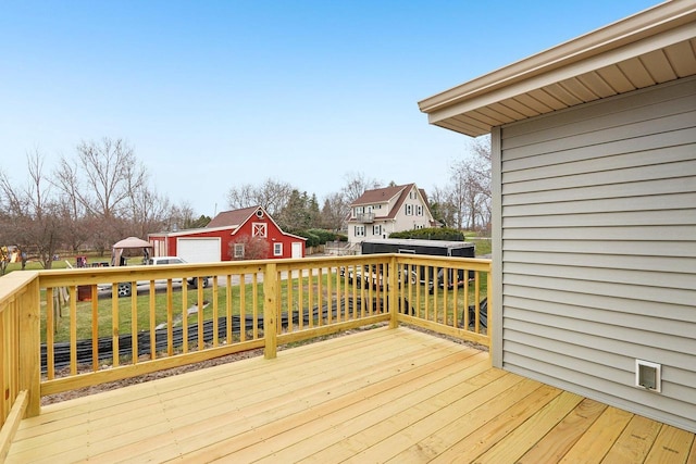 6101 Fox Run Ln, Mount Pleasant, WI 53406 - deck with a residential view, a yard, and an outdoor structure