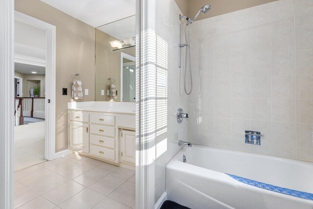 N4455 Dorothy Jane Ct, Kaukauna, WI 54130 - full bathroom featuring tile patterned floors, vanity, and shower / bathtub combination