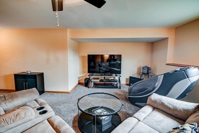 298 S Legacy Way, Sun Prairie, WI 53590 - carpeted living area with baseboards and a ceiling fan