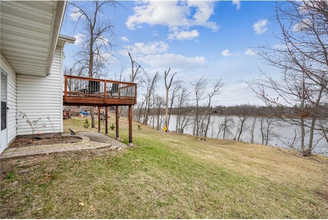 1794 W White Ash Dr, Balsam Lake, WI 54810 - view of green lawn with a deck with water view