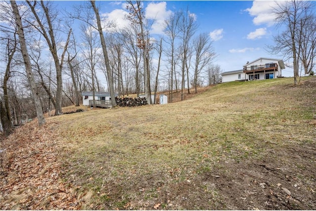 1794 W White Ash Dr, Balsam Lake, WI 54810 - view of green lawn featuring a wooden deck