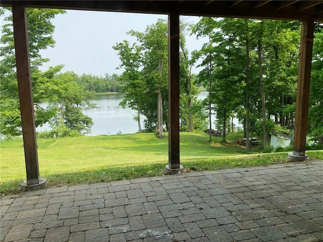 1794 W White Ash Dr, Balsam Lake, WI 54810 - view of patio / terrace with a water view