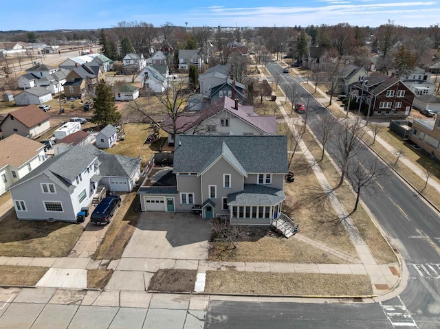aerial view with a residential view