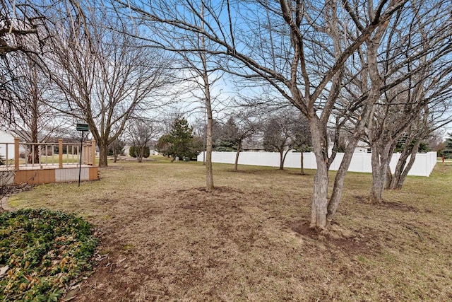 view of yard with fence