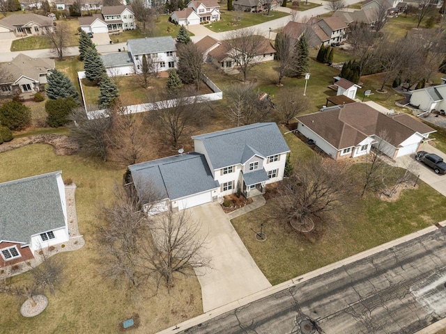 aerial view with a residential view