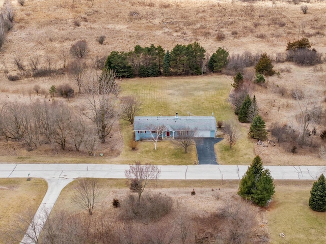 drone / aerial view with a rural view