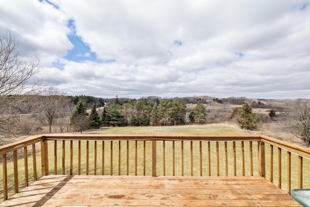 deck with a yard