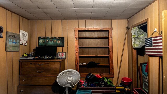 816 Royalton St, Waupaca, WI 54981 - interior space with wood walls