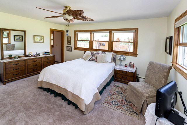 W340S2401 County Road C, Oconomowoc, WI 53066 - bedroom featuring light colored carpet and ceiling fan