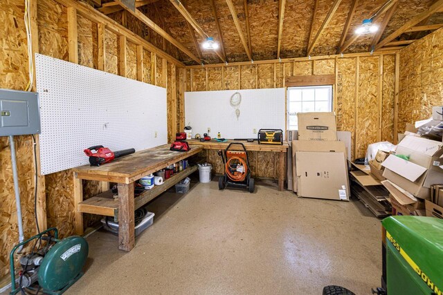 W340S2401 County Road C, Oconomowoc, WI 53066 - interior space with a workshop area and electric panel