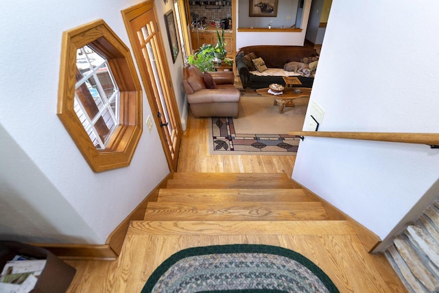 W340S2401 County Road C, Oconomowoc, WI 53066 - stairs with wood finished floors