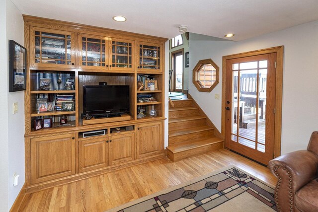 W340S2401 County Road C, Oconomowoc, WI 53066 - living room with recessed lighting and light wood-style flooring