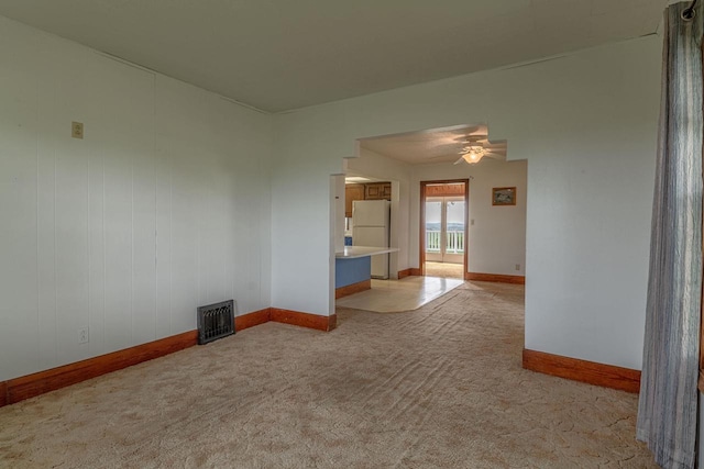N1616 Haddinger Rd, Monroe, WI 53566 - spare room with carpet flooring and a ceiling fan
