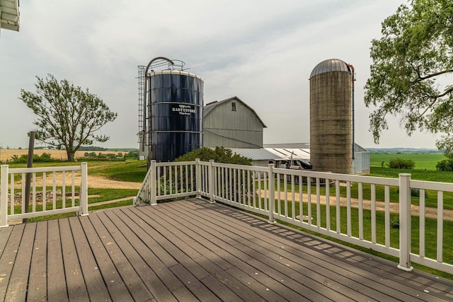 N1616 Haddinger Rd, Monroe, WI 53566 - wooden terrace featuring a yard