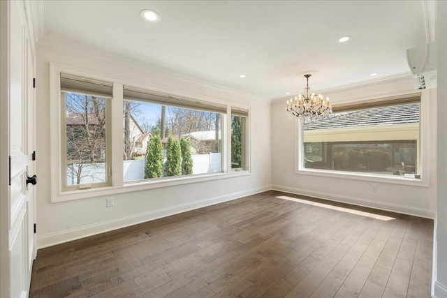 4786 Cardinal Ln, Sun Prairie, WI 53590 - unfurnished dining area with plenty of natural light, an inviting chandelier, and crown molding