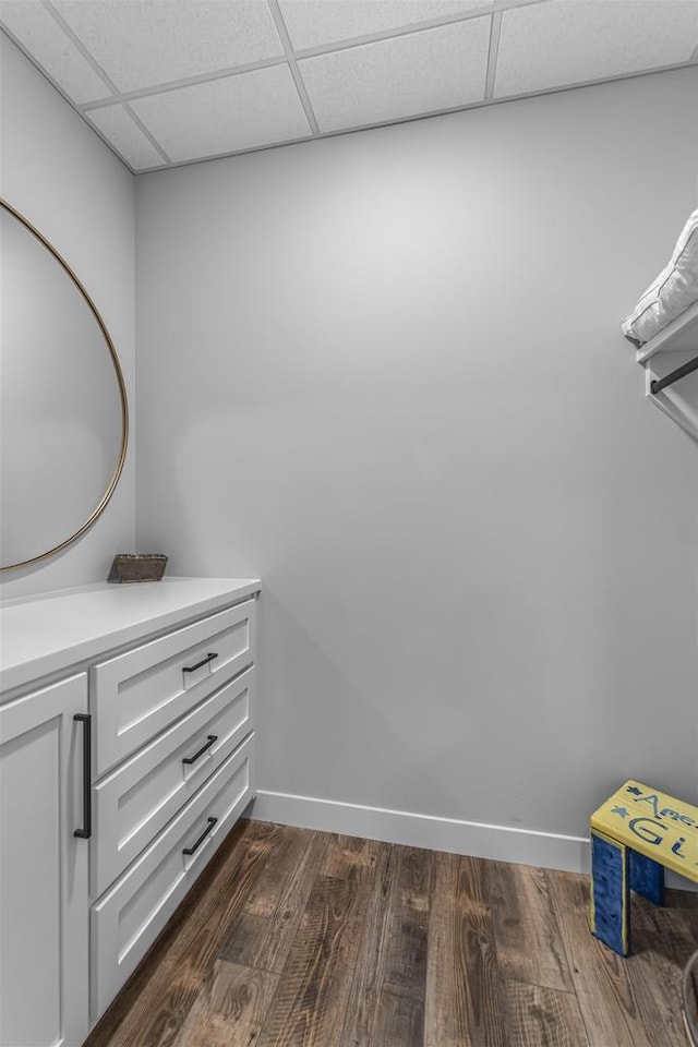 W7181 Duck Creek Ave, Westfield, WI 53964 - spacious closet with dark wood finished floors and a drop ceiling