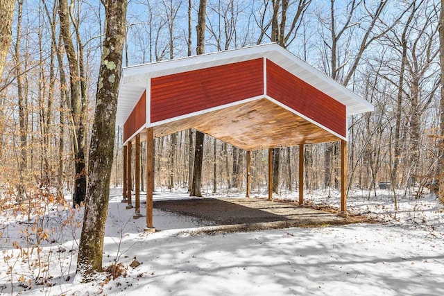 3853 County Rd E, Junction City, WI 54443 - snow covered structure featuring a detached carport
