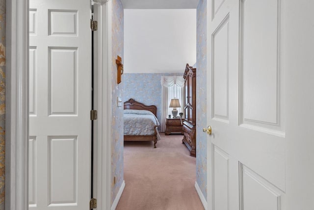 1012 E Kramer Ln, Appleton, WI 54915 - corridor featuring wallpapered walls, light colored carpet, and baseboards