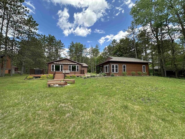 N9378 21st Ave, Neshkoro, WI 54960 - view of yard with a wooden deck