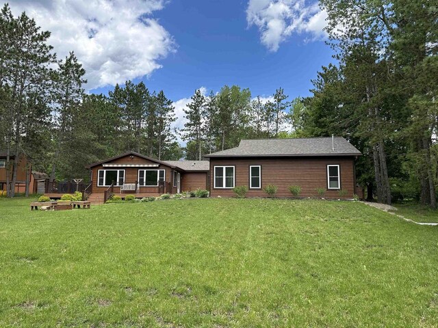 N9378 21st Ave, Neshkoro, WI 54960 - rear view of house with a yard and a deck