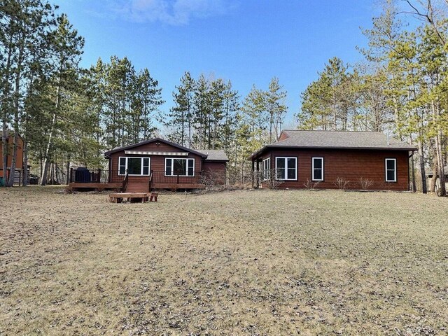 N9378 21st Ave, Neshkoro, WI 54960 - rear view of house featuring a deck