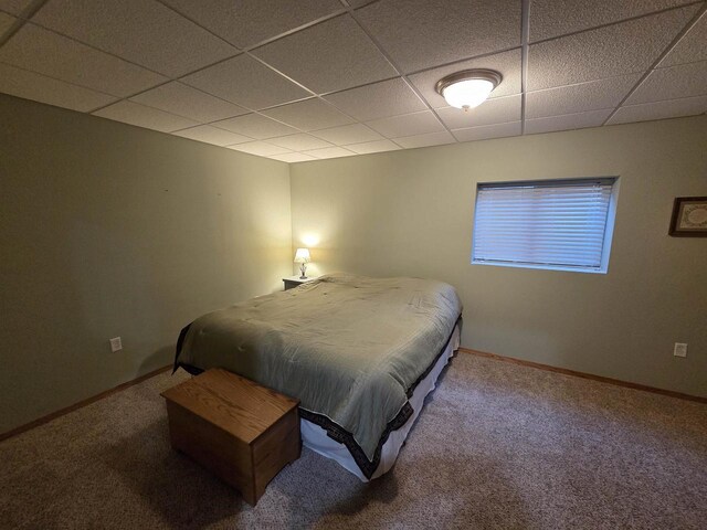 246 Golliher Ct, Westfield, WI 53964 - carpeted bedroom featuring baseboards and a drop ceiling