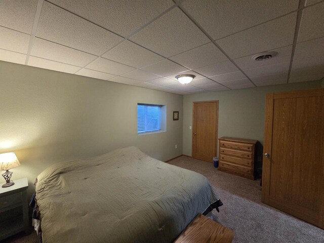 246 Golliher Ct, Westfield, WI 53964 - bedroom with a drop ceiling, visible vents, and carpet floors