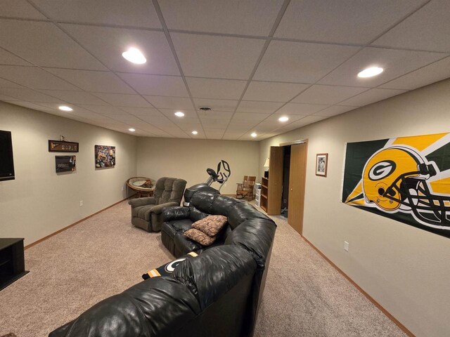 246 Golliher Ct, Westfield, WI 53964 - living area featuring baseboards, carpet, and recessed lighting
